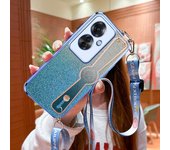 OPPO Reno11F 5G Reno10 Reno8Lite Reno8Pro Multifunctional Plating Phone Case with Wrist Strap and Lanyard Reno7
