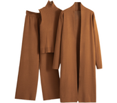 Women's 3 Piece Lounge Sets Sweatsuits Open Front Cardigan Sleeveless Top Wide Legs Pants Outfits