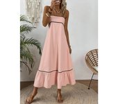 Vestido De Tirantes De Moda De Verano Para Mujer, Vestido Con Cordones De Color Sólido 2025 Nuevo Producto