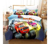 Blaze Cartoon Monster Machines Bedding Set,Duvet Cover Bed Set Quilt Cover Pillowcase,King Queen Twin Size Boys Girls Adults