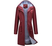 Women's hooded striped top, spring and autumn long windbreaker