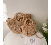 New mimalist vacation style beach personality sgle shoulder crossbody large capacity casual grass woven bag