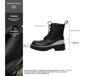 Botas cortas británicas retro con cordones que aumentan la altura interior pequeña de piel de vaca botas de caballero para mujer