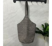 Bolso tipo cubo bolso de paja tejido a mano bolso de playa junto al mar de verano para mujer bolso de hombro de viaje