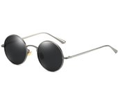 Nuevas gafas de sol polarizadas para hombre, gafas de sol de conducción con montura redonda pequeña de metal estilo punk retro para mujer