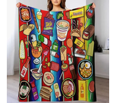 2023 hot sale mexico food blankets for holiday season