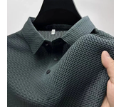 polos hombre manga corta ropa hombre día del padre New Men's Business Casual Short Sleeved Bone Flower Solid Color POLO Shirt Fashion Breathable Comfortable Summer Versatile Top
