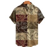 Camisa hawaiana de manga corta holgada informal para hombre, transpirable, estampado retro 3D, ropa de playa, verano, 2025