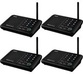 Wuloo 1 Mile Range 10-Channel Call ALL FM Wireless Intercoms Home Business Offices Room to Room Communication System 4Units Black Color
