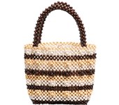 Hand-held wooden bead Bag Beach Beach Holiday Bag Women's exquisite hand-woven bag