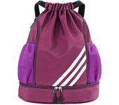 Mochila Deportiva with Bolso Lateral para Hombre y Mujer, Bolsa de Cuerdas with Cordón, para Deporte Escolar ZP