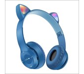 Wireless Headphone Cute Cat Ears Gaming Earphone With Flash Light Stereo Bass Bluetooth-Compatible Headset For Kids Girls