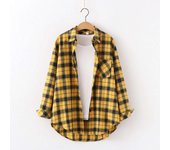 2025 New Fine Loose Casual Women Plaid Fresh College Style Long Sleeve Blouses & Tops Ladies Flannel Checked Shirt Clothes