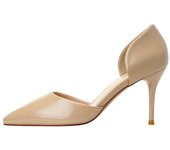 2024 new style women's shoes/sandals/high heels/stilettos/pointed toes/spring/summer/autumn/winter/banquet/wedding/work/leather/Apricot (6.5)
