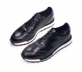 Primera capa de piel de vaca cómodas zapatillas antideslizantes transpirables con cordones zapatos de hombre