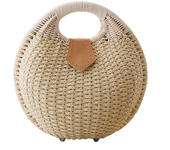 Holiday Shell Handbags Personality Cute Rattan Bag Casual Small Round Tote Woven Female Fashion Beach Bag