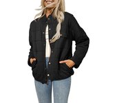 Chaquetas con cuello levantado mujer, abrigos informales de invierno para mujer