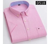 Oxford men's short sleeved informal single pocket checkered striped cotton shirt, comfortable, standard USTE