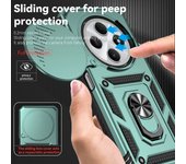Funda para teléfono móvil con soporte de anillo, protección de lente de cámara con cubierta deslizante a prueba de golpes, TPU + PC, compatible con Xiaomi Redmi 14C.