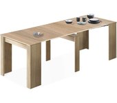 Consola, Mesa Extensible, Mesa para Salon, recibidor o Cocina, Acabado en Blanco Brillo, Medidas: 50-235 cm (Largo) x 90 cm (Ancho) x 78 cm (Alto)