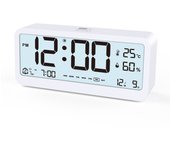 Reloj despertador para estudiantes Temperatura y humedad Reloj inteligente Reloj electrónico silencioso Luz nocturna inteligente Sense