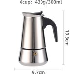 【Cafetera de Inducción】Acero Inoxidable, 5 Tamaños (100ml-450ml) - Diseño Clásico y Sostenible, Sin Productos Químicos, Fácil Limpieza para Hogar/Oficina(Venta caliente en Italia en 2025)