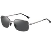 Gafas de sol plegables polarizadas de metal que cambian de color para hombres nuevos, gafas de sol de moda, gafas cuadradas de visión nocturna
