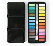 Multicolor Watercolor Paint Set Metal Box Portable Solid Pigment Set Professional Art Supplies Kids
