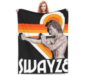 Throw Blanket Crazy For Swayze Patrick Swayze Retro Style Micro Fleece Blanket Four Sizes Cartoon Portable AntiPilling Blanket