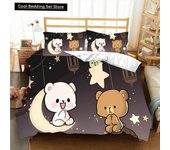 Kawaii Bubu and Dudu 3D Printing Anime Bedding Set Duvet Cover Comforter Bed Single Twin Full King Queen Size Bedding Set Kids