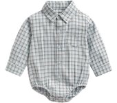 -Ropa de Algodón de Manga Larga para Recién nacidos, Niños, Monos, Fashion, Cuadrícula