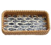 Hand Woven Splicing Shell Rattan Basket Colorful Rattan Weaving Rattan Shell Tray Handmade Household Weaving Fruit Basket