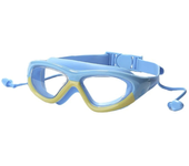 Gafas de natación para niños con tapones para los oídos de silicona, antiniebla, impermeables, con marco grande, gafas para deportes acuáticos