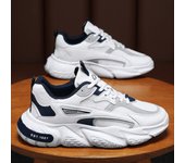 Zapatillas de hombre de malla transpirable, zapatos casuales con cordones, suela gruesa, versátil, 2025
