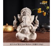 Sandstone resin, trunk, God of Wealth ornament, Zen Buddha statue, Indian divine elephant sculpture, Thai style foyer tabletop