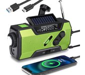 Radio portátil Power Bank Radio Meteorológica de emergencia with NOAA/AM/FM USB/solar/manivela de carga Alarma SOS y linterna, Radio Meteorológica de emergencia