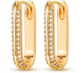 Pendientes de aro de circonio para mujer y niña, aretes de Color dorado, Luna y estrellas, joyería fina de plata 925