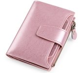 Billetero pequeño para mujer, Tarjeta con protección RFID, Billetero de piel, Regalo para mujer, Billetero de piel auténtica, Color sólido, Elegante