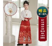 New children's horse face skirt set, Chinese costume, Ming improved Tang Hanfu, girls' ancient style daily wear