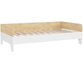 140x70 cm Cama Infantil de Madera Carga 80 kg para Dormitorio Blanco y Natural