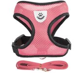 Arnés para perros pequeños y gatos, conjunto de arnés y correa ajustables para mascotas, chaleco transpirable para Pug, Chihuahua, Bulldog, accesorios para perros