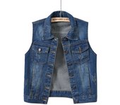 Women's Candy Color Slim Fit Sleeveless Distressed Denim Jean Vest Jacket