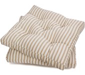 Pack 6 Cojines para Silla, 40x40x5 CM, Efecto Tridimensional, Relleno de 100% Poliéster, Ideal para Comedor, Terraza, Salón y Restaurante, Color Raya Gris, Fabricado en España