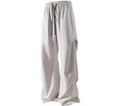 Pantalón plisado lateral de moda Pantalones casuales Pantalones rectos sólidos de cintura elástica para hombres Pantalones sueltos de seda de hielo de secado rápido Pantalones diarios