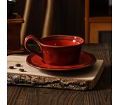 Juego de taza de café y platillo de cerámica con estampado de leopardo japonés retro ins té de la tarde creativo taza de café con leche creativa