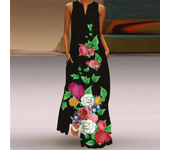 Vestido largo blanco con estampado de carillón de viento elegante, moda 20224, nuevo vestido de playa informal holgado con estampado 3D para mujer, vestido de playa informal y holgado con estampado 3D