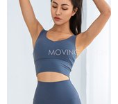 Moving Peach Women Sport Tank Top With Pads Fitness Shockproof Top BVG