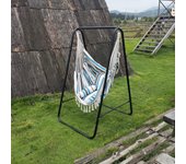 Silla Colgante con Soporte Columpio Interior Silla Hamaca Colgante con Conjines, Carga Máxima 100 kg, para Interior y Exterior Gris
