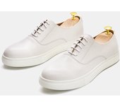 Zapatos casuales de cuero para hombres zapatos de hombre de moda versátil con cordones de piel de vaca