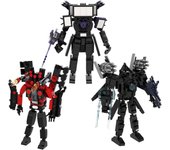 Larger Skibidi Toilet Toys Building Blocks, Skibidi Toilet Titan Clockman, Titan Cameraman, G-Man,Dr Titan, About 400 pcs